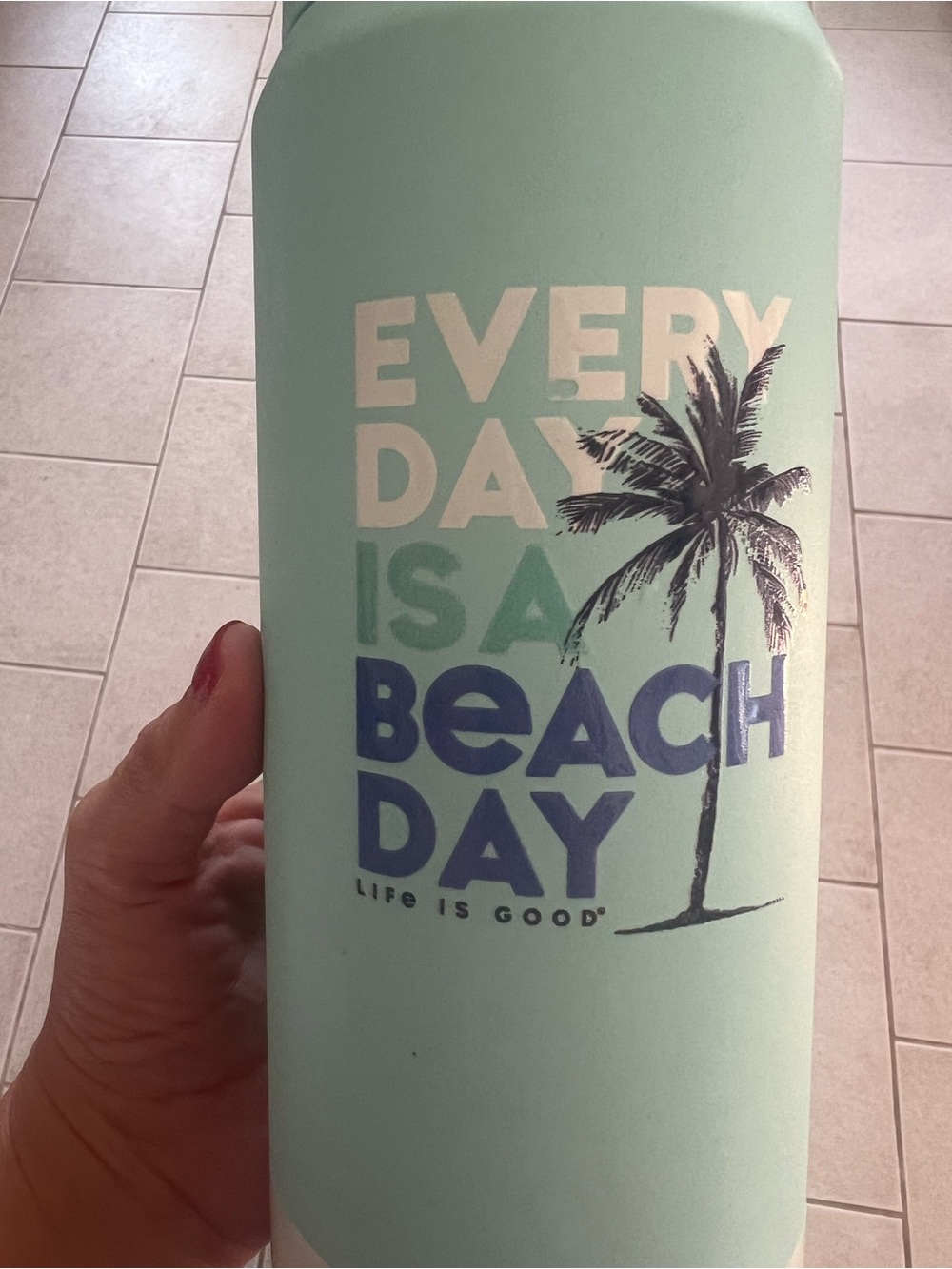 Life Is Good Mint Green Insulated Bottle with Tag - Picture 2 of 11